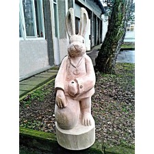 obrázek Dřevěná socha - Velikonoční zajíc